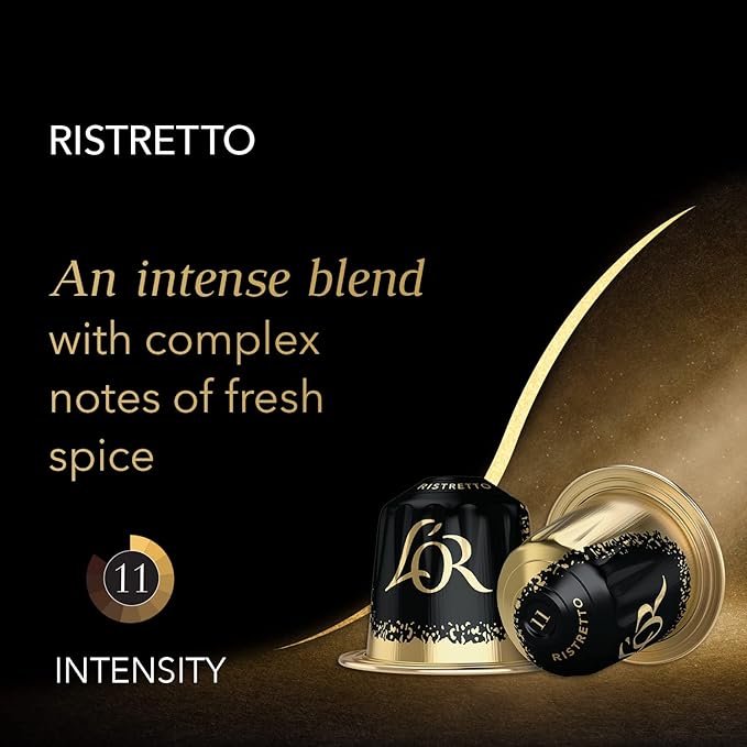 L'OR Espresso Capsules 50 Count Ristretto Single-Serve Aluminum Coffee Capsules Compatible with the L'OR BARISTA System &amp *Nespresso Original Machines 50 Count (Pack of 1)