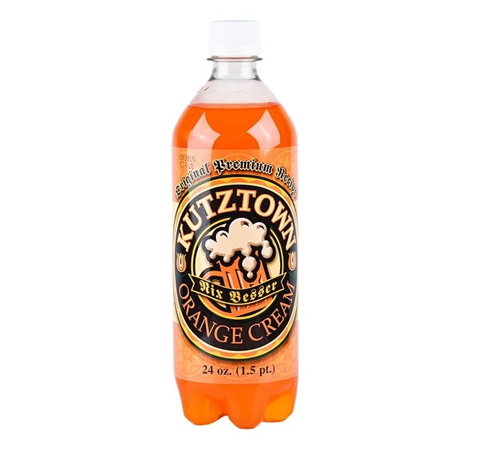 Kutztown Soda- Your Choice of 9 Flavors in a Case Pack of 24/24 oz. Bottles (Orange Cream)