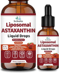 Astaxanthin Supplement 12mg Liquid Drops Advanced 10-in-1 Astaxanthin Antioxidant from Fresh Microalgae Source w. Mct Oil Lycopene Grape Seed Turmeric Vitamin E for Eye Immune Joint Skin Health