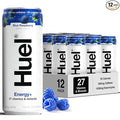 Huel Energy+ | Blue Raspberry Energy Drink | Refreshing Plant-Based Drink with Real Fruit | 200mg of Caffeine and 27 Vitamins &amp Minerals | 35 Calories per 12 FL Oz 12 Pack