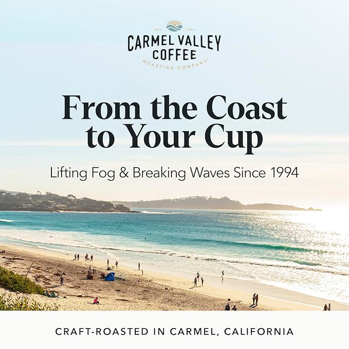 Carmel Valley Coffee Roasting Foglifter® Reserve – Whole Bean Organic Medium Dark Roast Coffee Connoisseur's Premium Blend Citrus Zest &amp Toffee Notes 12 Ounce Bag (1 Pack)