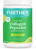 Further Food Matcha Collagen Peptides Powder - Organic Matcha &amp Cordyceps for All Day Energy Mental Clarity &amp Immunity &amp Premium for Gut Health Joints Skin Hair &amp Nails 10.62 oz
