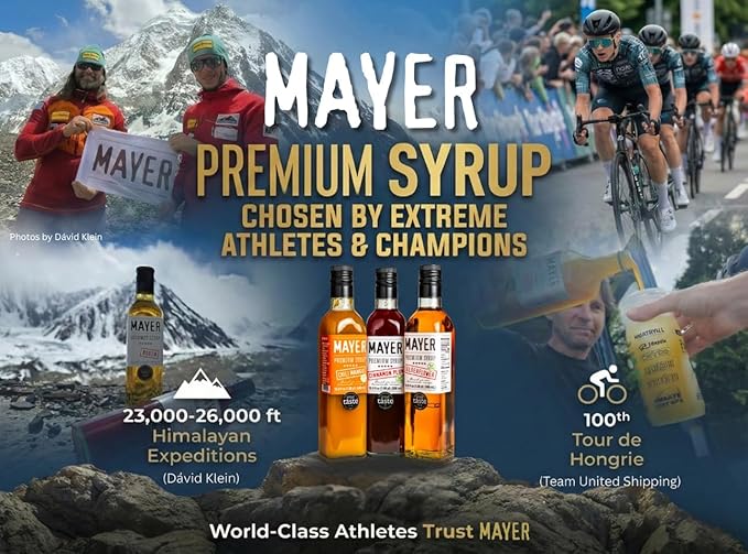 Mayer Premium Chili Mango Syrup – Award-Winning Organic Fruit Syrup Crafted with 100% Real Fruits All Natural Vegan Gluten-Free – Ideal for Cocktails Coffee Desserts Cocktails (16.9 oz)