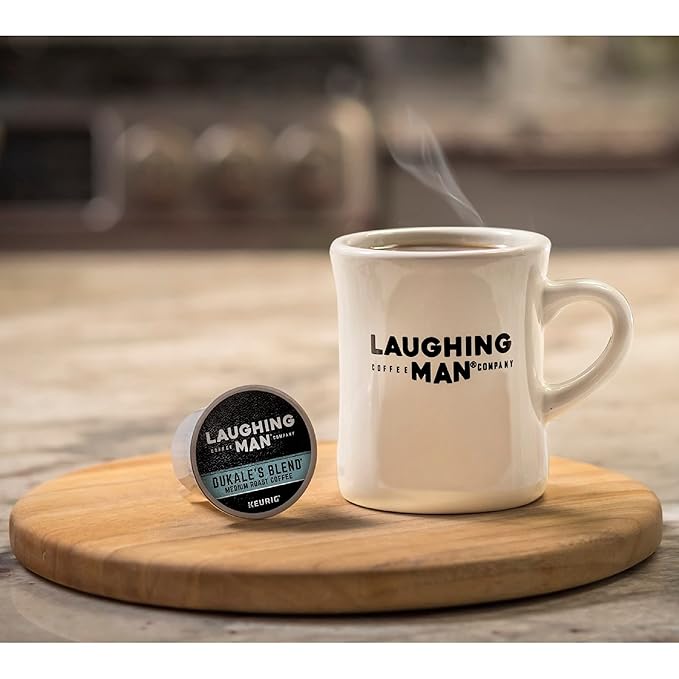 Laughing Man Dukale's Blend Keurig Recyclable K-Cup Coffee Pods Medium Roast Arabica Coffee for Keurig Makers 88 Count (4 Packs of 22)