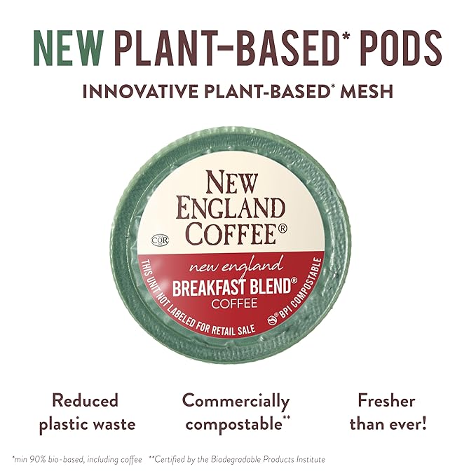 New England Coffee Breakfast Blend Medium Roast Single Serve Pods 12ct Box (Pack of 6)