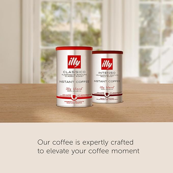illy Instant Coffee Singles Classico Decaf Medium Roast Caramel &amp Orange Blossom Notes 40 Single-Serve Packets (2g Each) - Premium Arabica Coffee