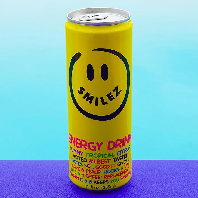 Smilez Energy Drink Tropical Citrus 12 Fl Oz Cans (Pack of 24)