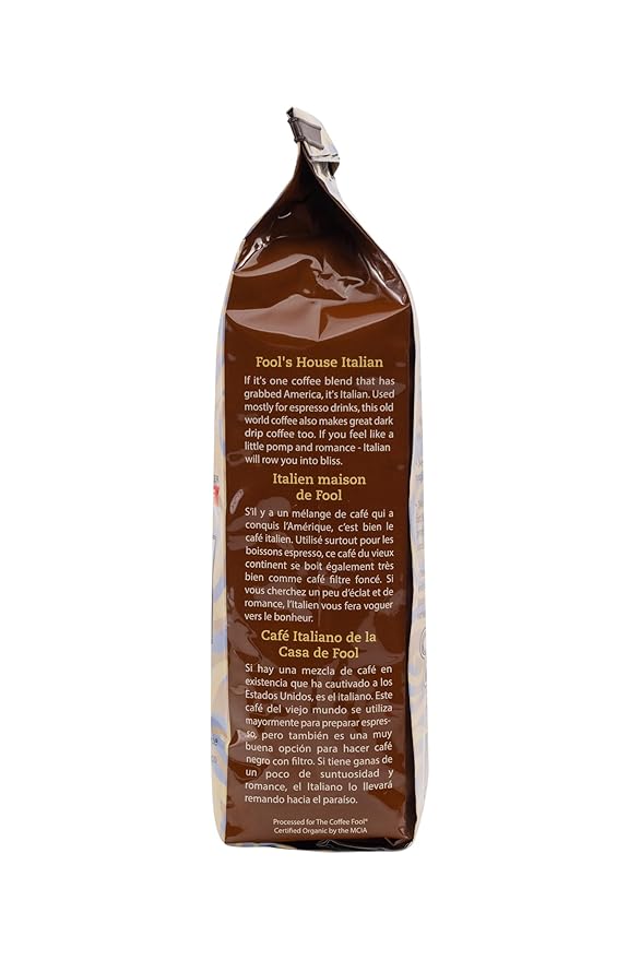 Coffee Fool's Decaf Organic Fair Trade House Italian (Perk)