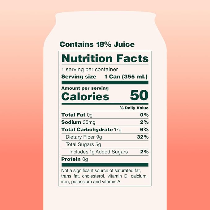 OLIPOP Prebiotic Soda Pop Peaches &amp Cream A New Kind of Soda Packed with Prebiotics Fiber and Botanicals Gluten Free GMO Free 12oz (12-Cans)