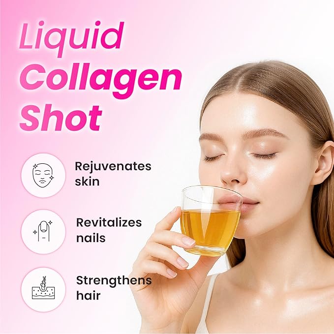 CJwellcare Innerb Glowshot Collagen (50.7 fl oz 30 Servings) - Marine Liquid Collagen for Women 3000mg Collagen Peptides Collagen Shots for High Absorption Hair Skin &amp Nails Supplement