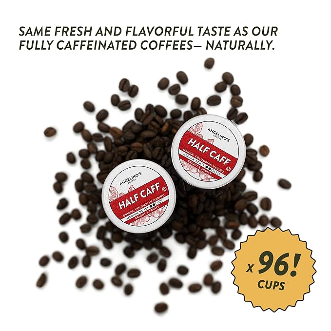 Angelino's Coffee 96 Count Compatible with Keurig 2.0 K-Cup Brewers (Half Caff 96 Count)