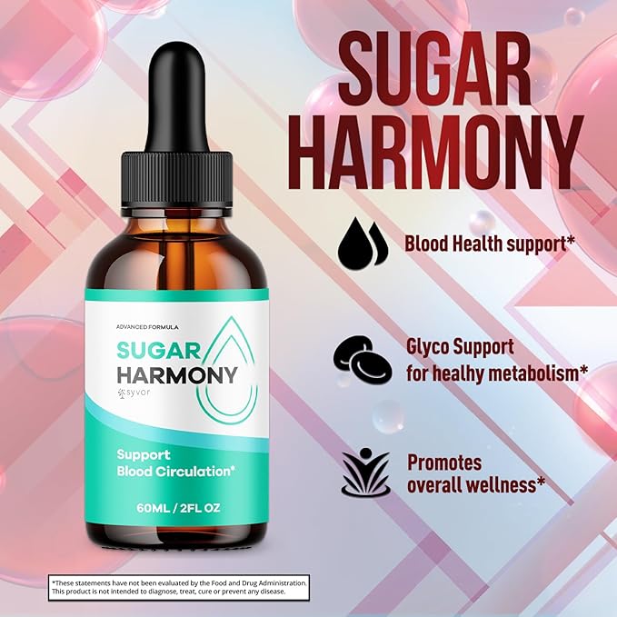 (2 Pack) Sugar Harmony Drops Official SugarHarmony Liquid Drops with All Natural Ingredients Advanced Formula Support Supplement with Maximum Strength Premium Vitamins for Women &amp Men (60 Servin