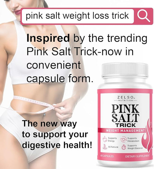 (2 Pack) Pink Salt Trick Capsules - Original PinkSalt Trick Supplement for Weight Energy &amp Metabolism - All Natural Advanced Support Formula Pills Reviews 120 Capsules for 2 Months