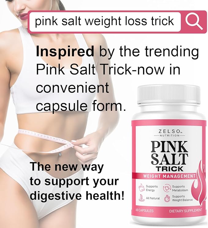(3 Pack) Pink Salt Trick Capsules - Original PinkSalt Trick Supplement for Weight Energy &amp Metabolism - All Natural Advanced Support Formula Pills Reviews 180 Capsules for 3 Months