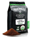 The Bean Organic Coffee Company Water Processed DECAF Egg Nog Medium Roast Ground Coffee 16-Ounce Bag Café Molido Tostado Orgánico descafeinado