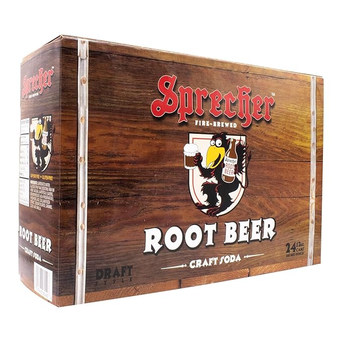 Sprecher Fire-Brewed Root Beer in 12 Fl Oz Cans (12 Pack) Craft Soda Made with Real Honey Rich &amp Creamy Flavor.