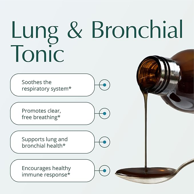 Natura Health Products Lung &amp Bronchial Tonic - Soothes and Tonifies The Respiratory System - Featuring Mullein Leaf Extract Thyme Fenugreek Lobelia and Plantain (4 Fluid Ounces)