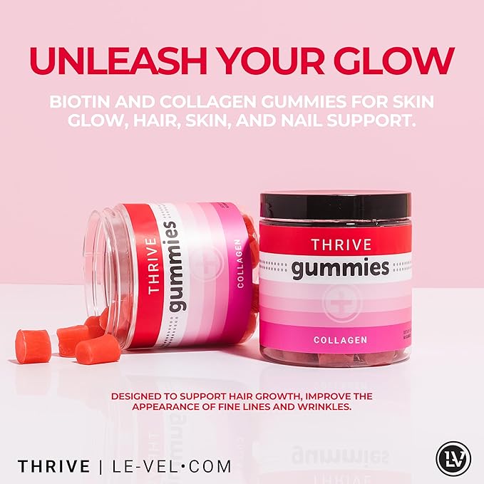 Le-Vel Thrive Collagen Gummies | 30 Servings | Hair Skin &amp Nails Support with Biotin &amp Collagen