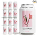 Something &amp Nothing Hibiscus &amp Rose Flavoured Sparkling Water | Lightly Carbonated Full Flavoured with Added Grape &amp Lemon Juice | Vegan &amp Low Calorie Soda | 12 Fl Oz Cans (Pack of 12