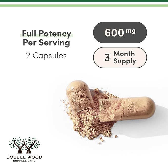 Fadogia Agrestis 600mg Per Serving (180 Capsules) Powerful Extract to Support Athletic Performance (Third Party Tested Non-GMO Vegan Gluten Free) by Double Wood