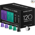 ROSSO CAFFÈ 120 Espresso Coffee Pods for Nespresso Original Machines - Value Intense Pack of Rich and Bold Capsules 3 Premium Dark Roasts Flavors (Intensity 9-12)