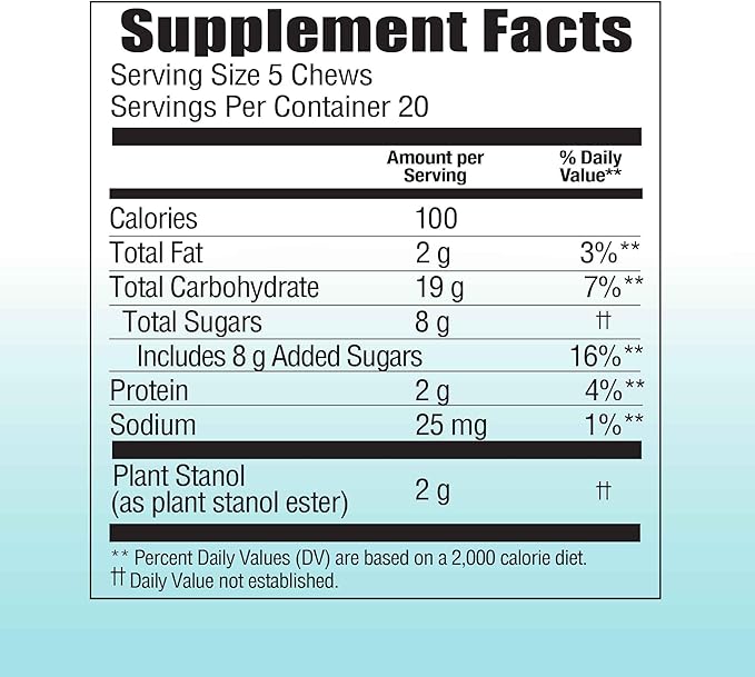Benecol® Soft Chews – New Easy Bite Chew – with Plant Stanols Clinically Proven to Help Lower Cholesterol – Chocolate Flavor – 100 Count Pouch