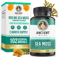 Ancient Bliss Organic Irish Sea Moss Pills - Dr Sebi Wildcrafted Seamoss Capsules | Thyroid Healthy Skin &amp Gut Support | 120 Capsules