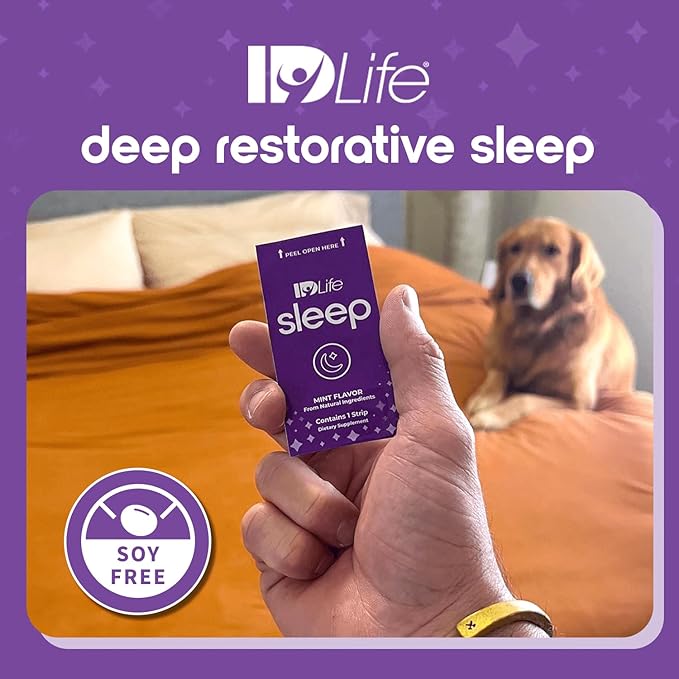 IDLife - Sleep Aid for Grown-Ups - Non-GMO - Non-Habit Forming - Gentle Blend with Melatonin L-Theanine and 5HTP - 30 Individually Wrapped Strips