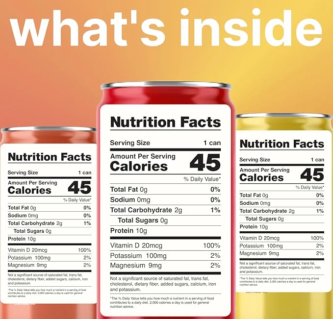 Wet Hydration Protein Water Variety Pack | Functional Electrolyte Drink with Clear Whey Protein &amp BCAAs - Passion Guava Pineapple Whip Kiwi Strawberry (12 fl. oz. Cans Pack of 12) | Zero Sugar