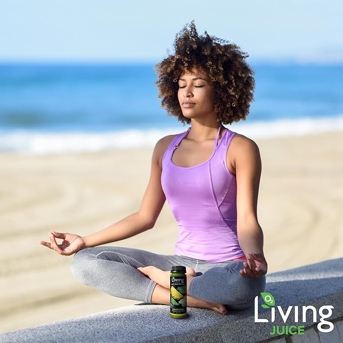 O2 Living Juice Cold Pressed Drink - Pineapple Punch Organic Juice Pack - No Added Sugars or Water Naturally Sweetened from Fruits Rich in Nutrients &amp Vitamins - Non-GMO - 4 fl oz - 8 Pack