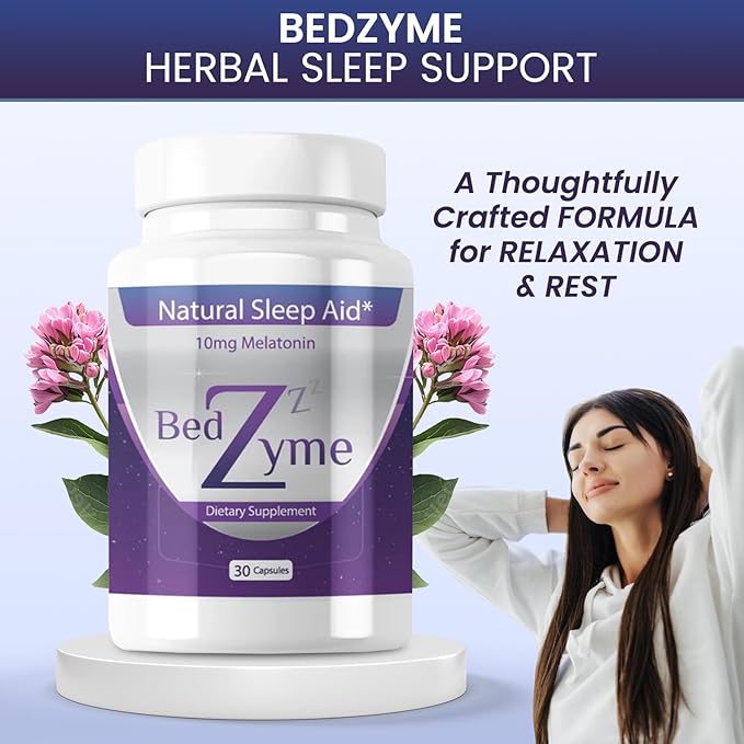 Sleep Aid Supports Natural Sleep &amp Relaxation – 60 Capsules Sleep Supplement to Help with Calmness &amp Rest – 10mg Melatonin &amp REM Enzyme Delivery System (Serving Size: 2 Capsules)