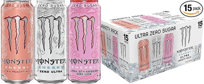 Monster Energy Ultra Variety Pack PKZSD Sugar Free Energy Drink 16 Ounce | Pack of 15