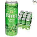 BING CRISP Energizing Juice Beverage – Apple &amp Cherry (12oz/12pk) – Made with REAL Juice! Only 2g added Sugar Low Calorie 5 B-Vitamins &amp Ginseng 100mg Caffeine Vegan Gluten + Dairy Free.