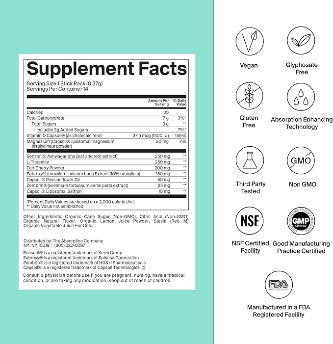 Calm Drink Mix - Supports Cortisol Regulation - Watermelon Lemonade &amp Electrolyte Powder - Workout Recovery &amp Hydration - Mango Lemonade &amp Sleep Aid Powder - Improve Sleep Quality - Chamom