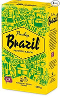 Paulig Brazil - Fine Grind - Filter Blend Ground Coffee - Bag 500g (Finland) (4 Bags (Save 25%))