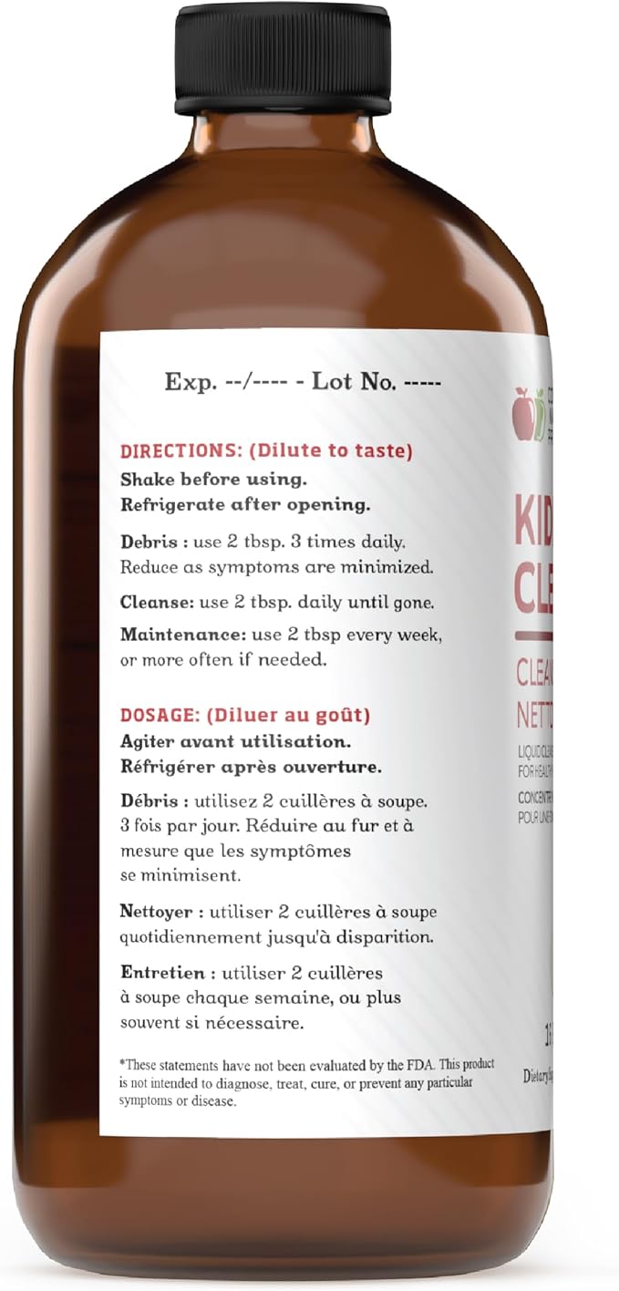 Complete Natural Kidney Complete - Liquid Dietary Supplement for Kidney Support Cleanse and Detox with Apple Cider Vinegar Lemon Organic Chanca Piedra Beet Citric Acid Vitamin C &amp More - 1