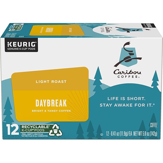 Caribou Coffee Daybreak Morning Blend Keurig Single-Serve K-Cup Pod Light Roast Coffee 72 Count