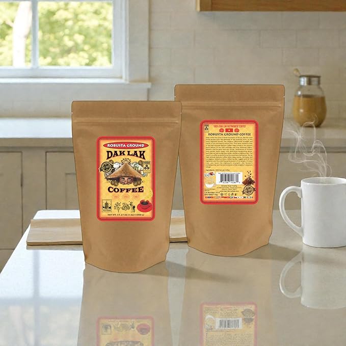 100% Dak Lak Vietnamese Coffee (Robusta Ground 1 Kilo Bag)