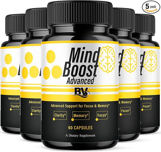 BLUE VIBE Mind Boost Premium Health &amp Wellness Nootropic Supplement MindBoost Advanced All Natural Health Management &amp Overall Wellness Support Supplement Formula Pills (5 Pack - 300 Capsules