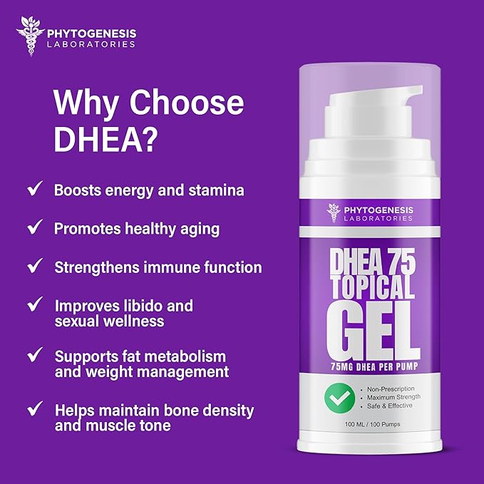 DHEA 75 – 75mg DHEA Per Pump – Promotes Healthy Aging Healthy Mood Immune Support Balanced Levels and Overall Health – One Month Supply (2)