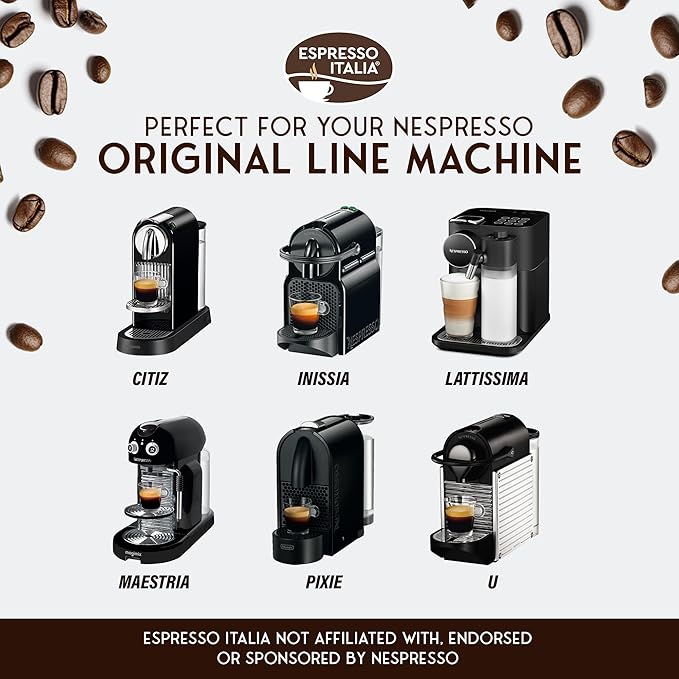 ESPRESSO ITALIA 100 Count Variety Pack - 6 Blends of Capsules compatible with Nespresso Original Line Machines Medium-Dark Roast Assorted Italian Coffee Pods Intensity 6-12 Arabica and Robusta.