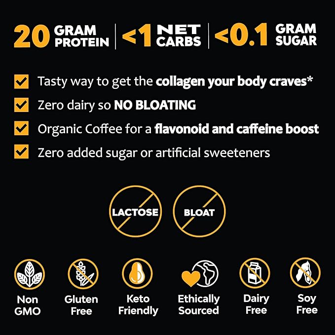 MariGold High Protein Collagen Coffee Bundle - Mocha and Vanilla - 20g Grass-Fed Type I &amp III Collagen Peptides