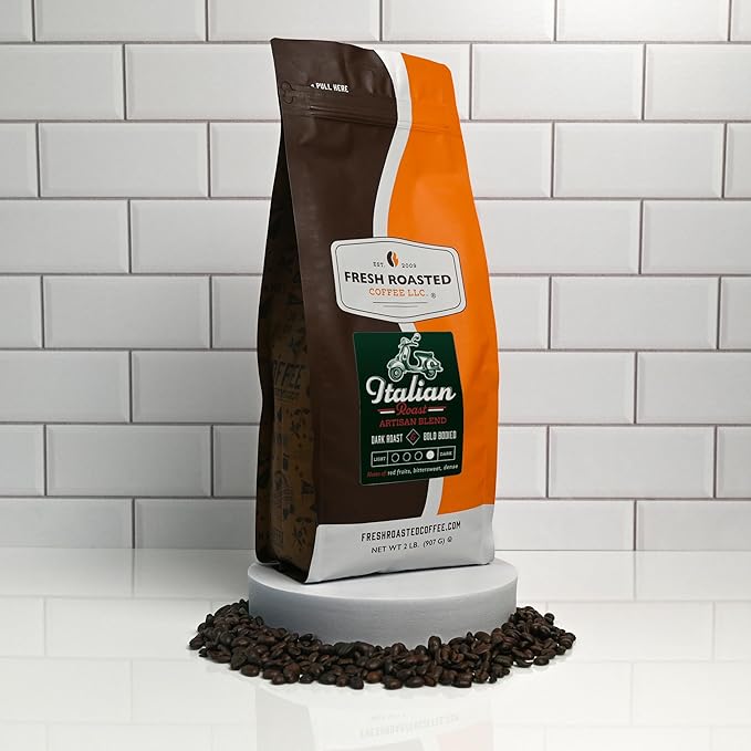 Fresh Roasted Coffee Italian Roast 2 lb (32 oz) Dark Kosher Whole Bean