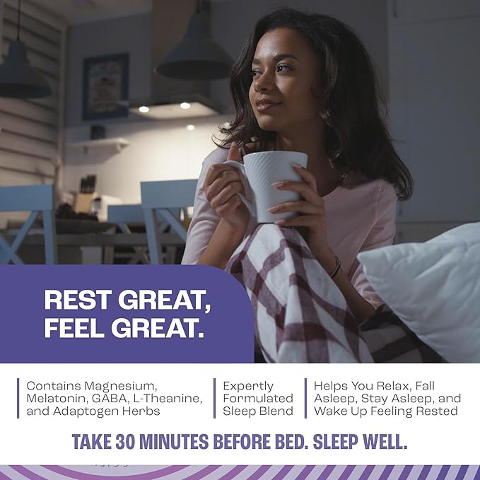 Zahler Mantra Rest The Calming Sleep Aid Supplement Lemon Chamomile Flavor 30 Servings.