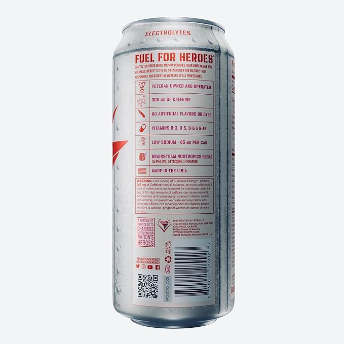 Shellback Fruit Punch Energy Drink (12 Pack) - Bold Fruit Flavor Nootropic Drink - Zero Sugar Energy Drinks w/ 300mg Caffeine &amp Vitamins - Power Drinks for First Responders Athletes Veterans