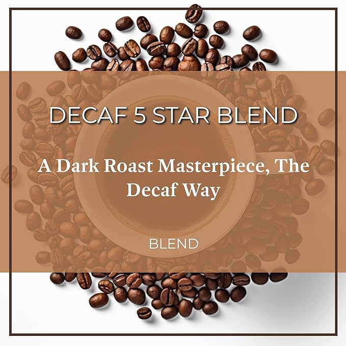 San Diego Coffee 5 Star Blend DECAF Dark Roast Whole Bean Coffee 5-Pound Bag Café en grano tostado descafeinado