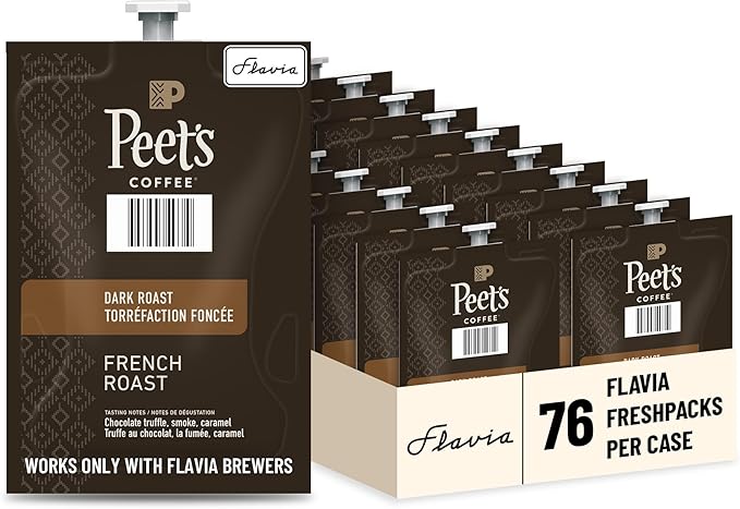Flavia Peet’s Coffee French Roast Freshpacks works only with Flavia Brewers Dark Roast (Case of 76)