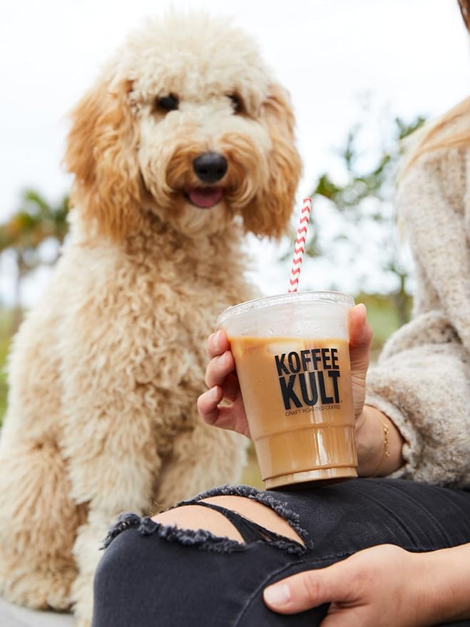 Koffee Kult Half Caff Coffee Whole Bean Dark Roast Half Caffeine Decaf Low Acid Naturally Decaffeinated (Whole Bean 32oz)