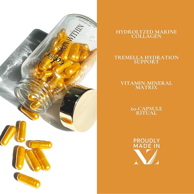 Skin Within Hair Skin &amp Nails Collagen Natural Dietary Supplement with Vitamin C and Marine Collagen 30 Day Supply 60 Capsules