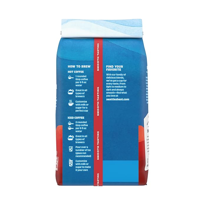 Seattle’s Best Coffee Light Roast Ground Coffee Lighthouse 100% Arabica 6 Bags (12 oz Each)